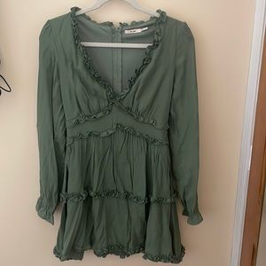 Olive Green Ruffle Dress